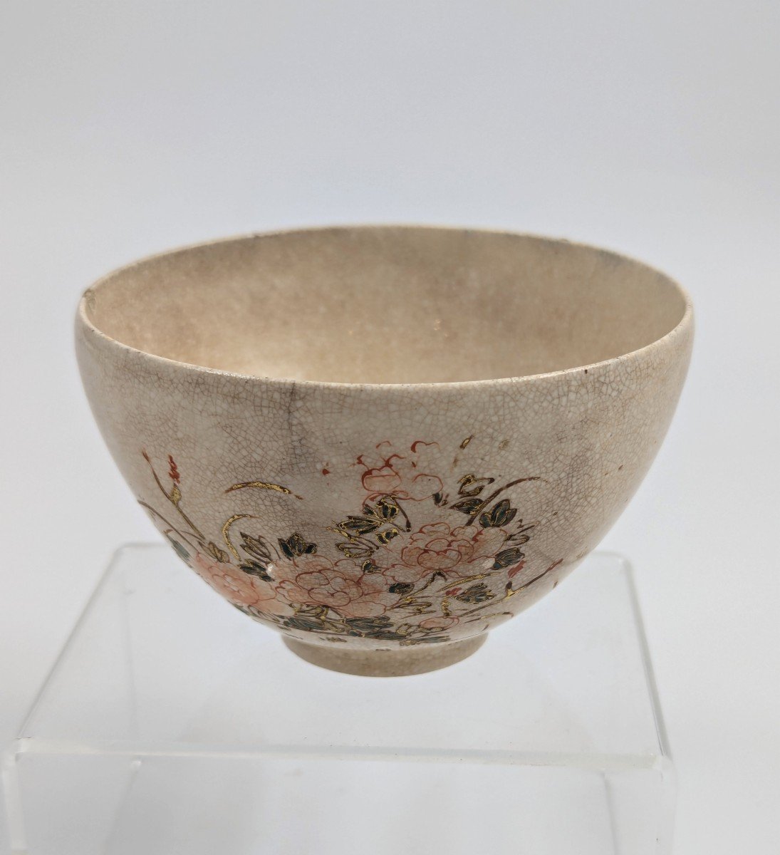 Bol à Thé Japonais (chawan), Style Ninsei Kyo-ware, Fin De La Période Edo (1800-1849)-photo-4