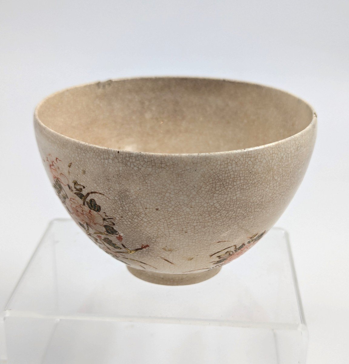 Bol à Thé Japonais (chawan), Style Ninsei Kyo-ware, Fin De La Période Edo (1800-1849)-photo-1