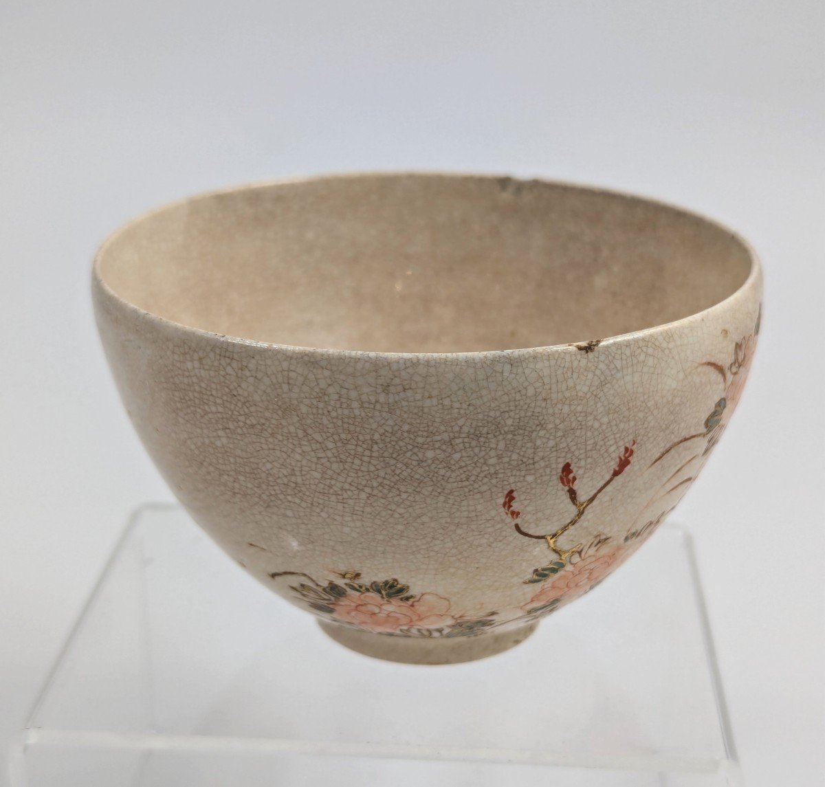 Bol à Thé Japonais (chawan), Style Ninsei Kyo-ware, Fin De La Période Edo (1800-1849)-photo-2