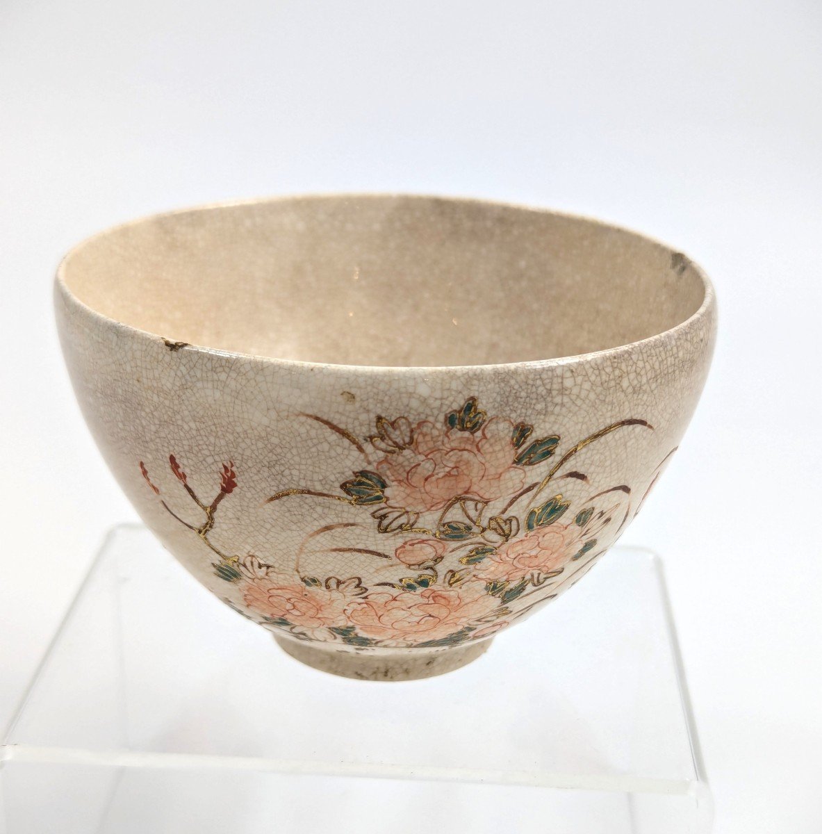 Bol à Thé Japonais (chawan), Style Ninsei Kyo-ware, Fin De La Période Edo (1800-1849)-photo-3