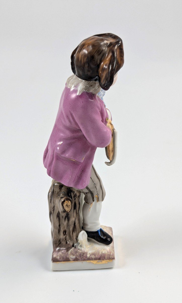 Antique Sitzendorf Porcelain Figurine Of Skater With Skate, 1885.-photo-1