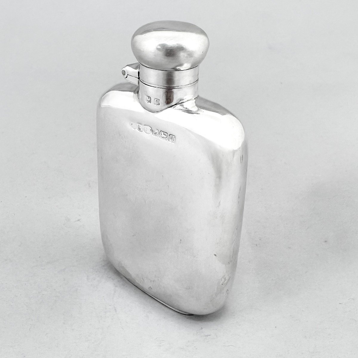 Sterling Silver Miniature Whisky Hip Flask 60 Ml / 2 Oz-photo-3