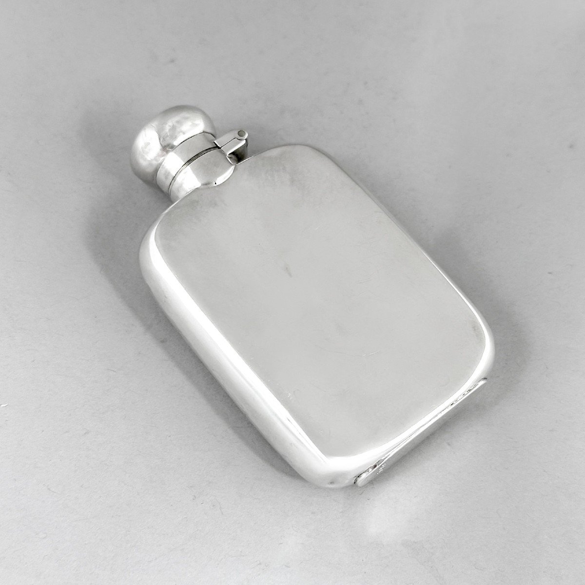 Sterling Silver Miniature Whisky Hip Flask 60 Ml / 2 Oz-photo-4