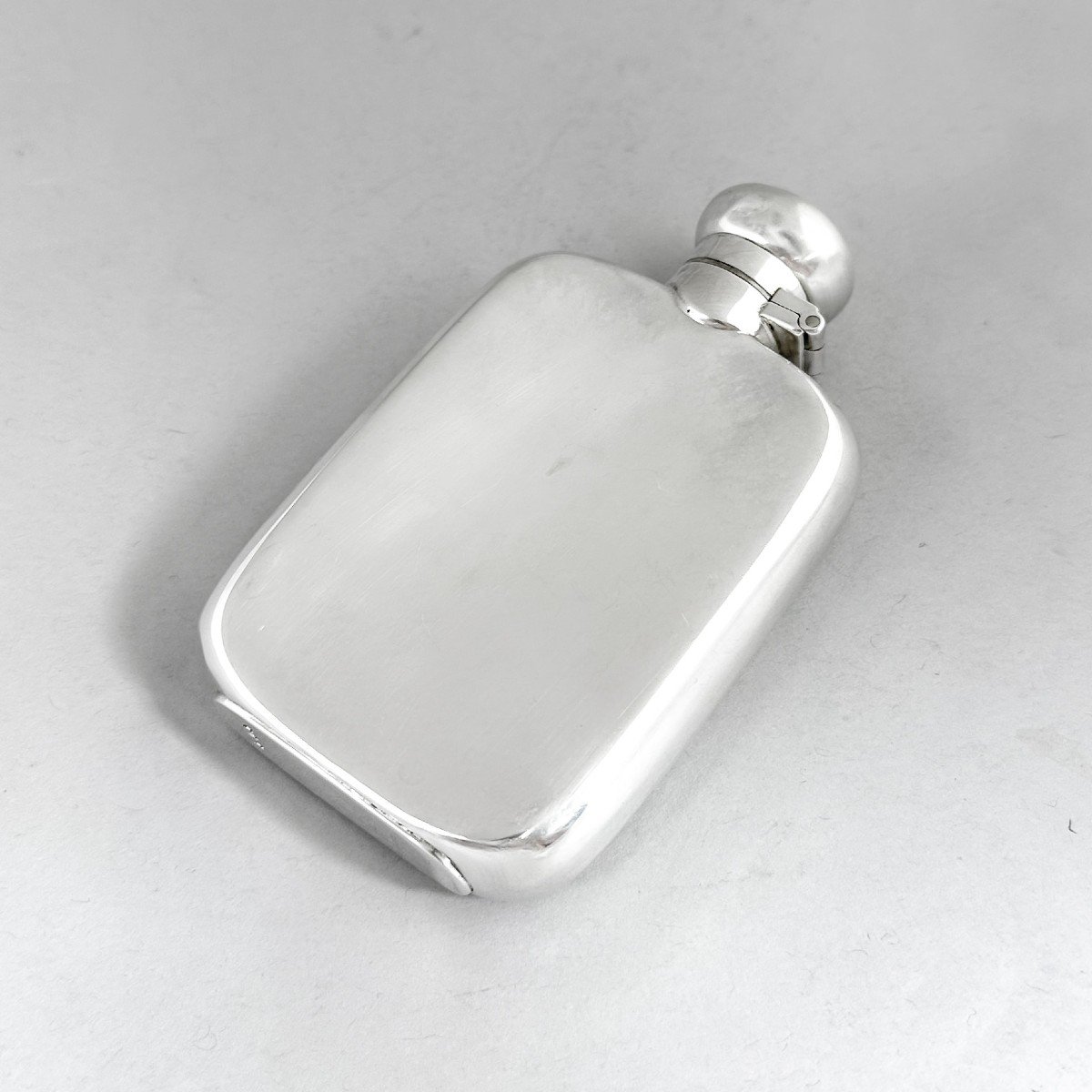 Sterling Silver Miniature Whisky Hip Flask 60 Ml / 2 Oz-photo-1