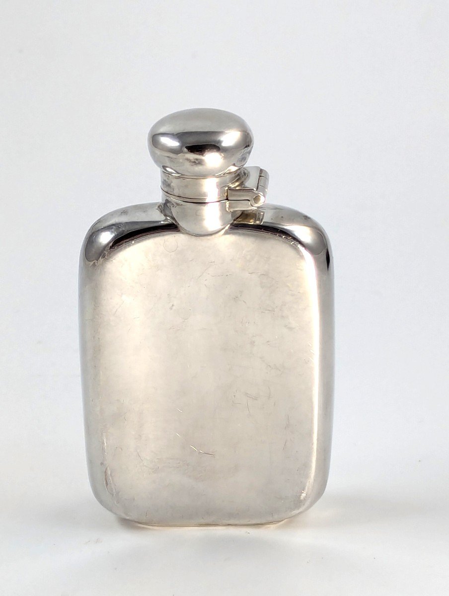 Sterling Silver Miniature Whisky Hip Flask 60 Ml / 2 Oz-photo-7