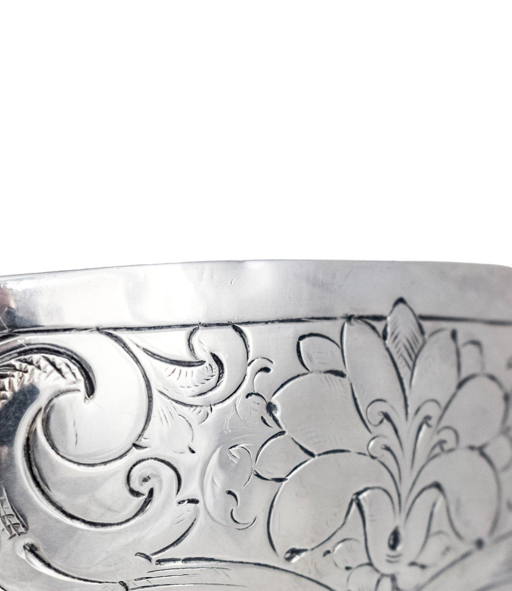 Georgian Repoussé Silver Fruit Bowl With Flying Dog Handles, 1812, 602g-photo-8