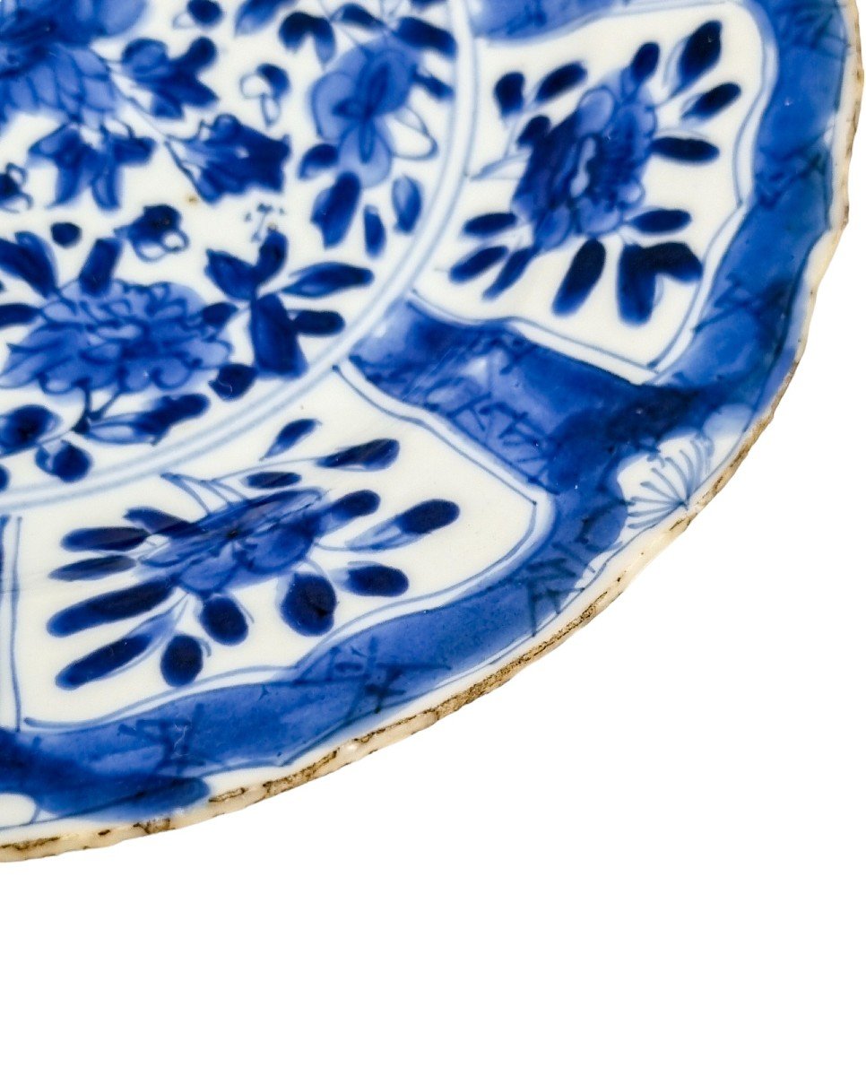 17th Century Qing Dynasty Chinese Kangxi Blue And White Porcelain Plate, Artemisia Leaf Mark-photo-7