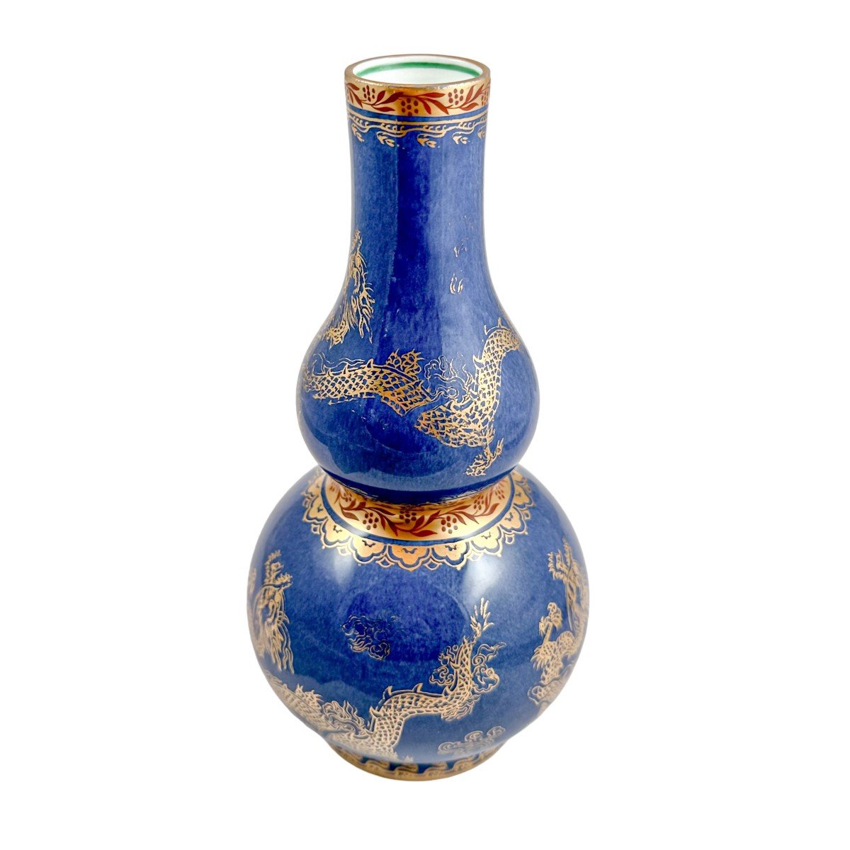 Vase Double Gourde "dragon Céleste" Bleu Et Or, Wedgwood 1900, Daisy Makeig-jones-photo-2