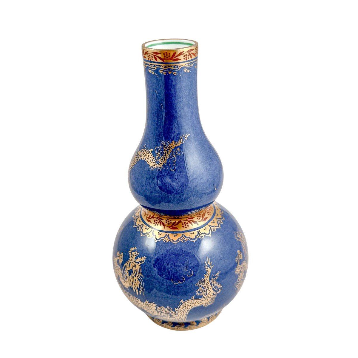 Vase Double Gourde "dragon Céleste" Bleu Et Or, Wedgwood 1900, Daisy Makeig-jones-photo-4