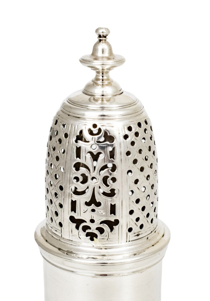 George II Large Sterling Silver Pepper Pot / Sugar Sifter, Samuel Wood, 1740, 173 G-photo-2