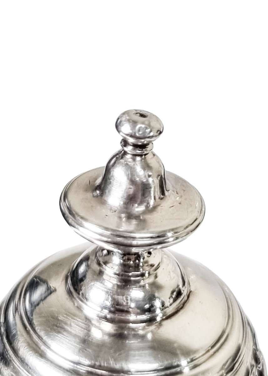 George II Large Sterling Silver Pepper Pot / Sugar Sifter, Samuel Wood, 1740, 173 G-photo-7