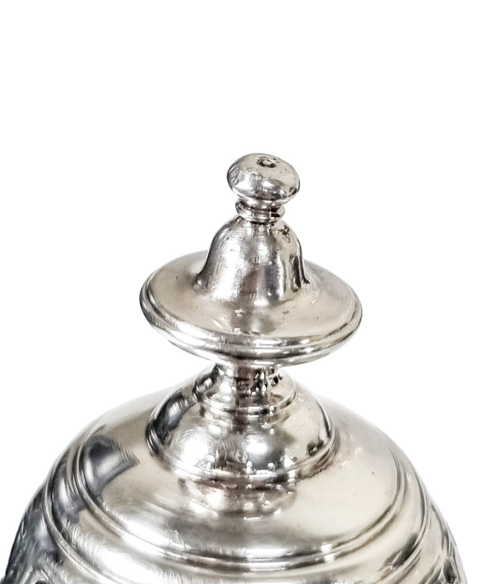 George II Large Sterling Silver Pepper Pot / Sugar Sifter, Samuel Wood, 1740, 173 G-photo-8