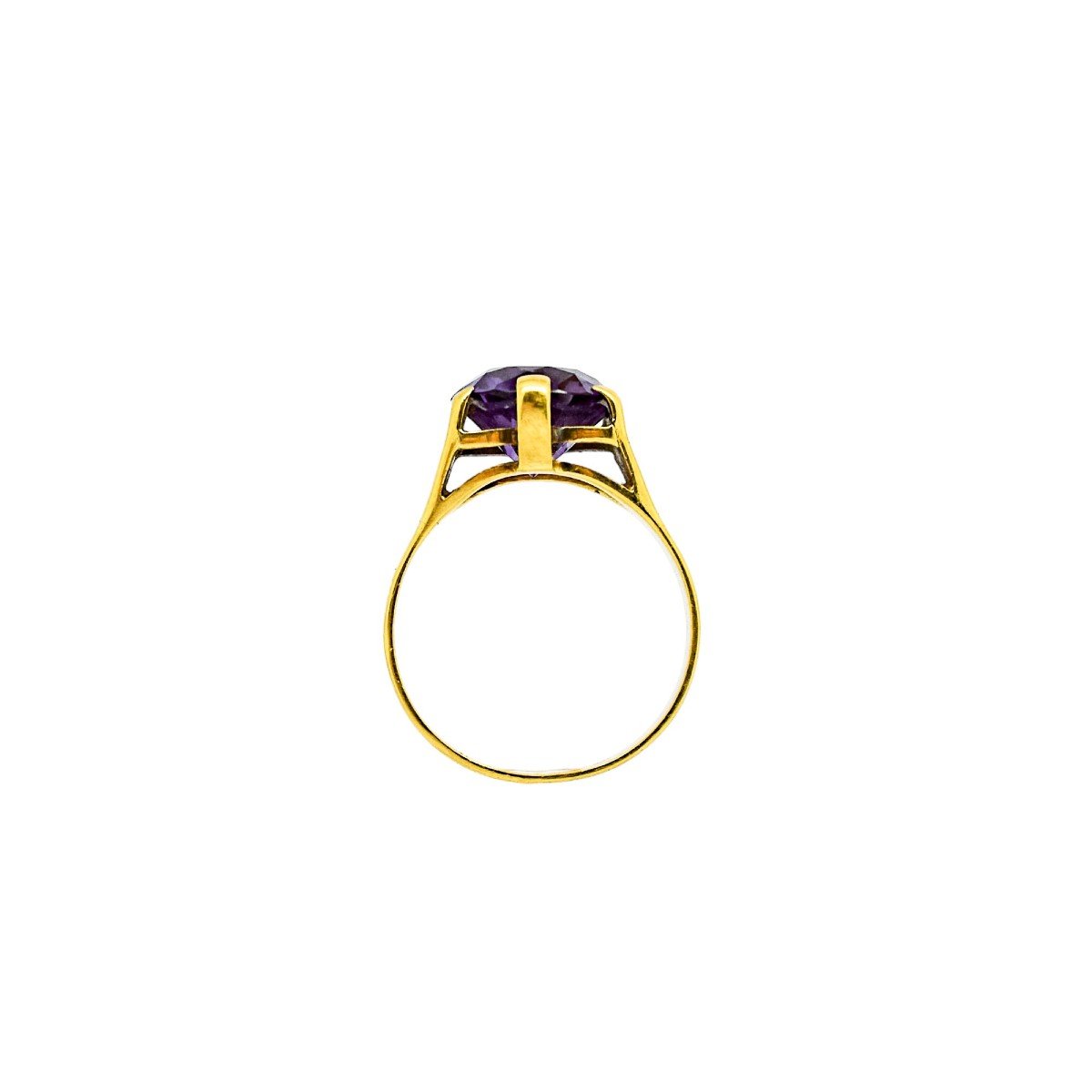 Vintage 9k Yellow Gold 4.8ct Alexandrite Sapphire Colour-change Statement Ring, Size N-photo-3