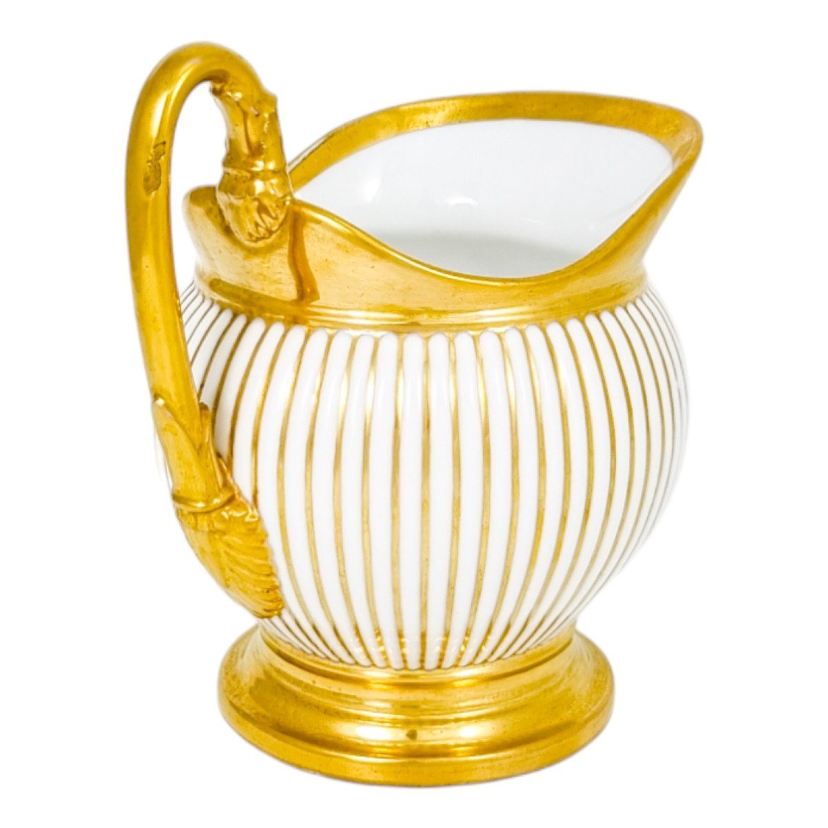 1830’s French Empire Old Paris Porcelain Large Gilded Milk Jug / Carafe, Jean-pierre Feuillet-photo-1