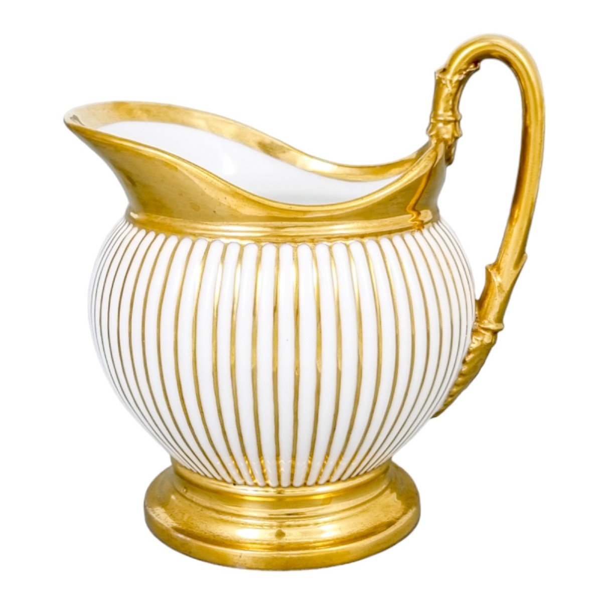 1830’s French Empire Old Paris Porcelain Large Gilded Milk Jug / Carafe, Jean-pierre Feuillet