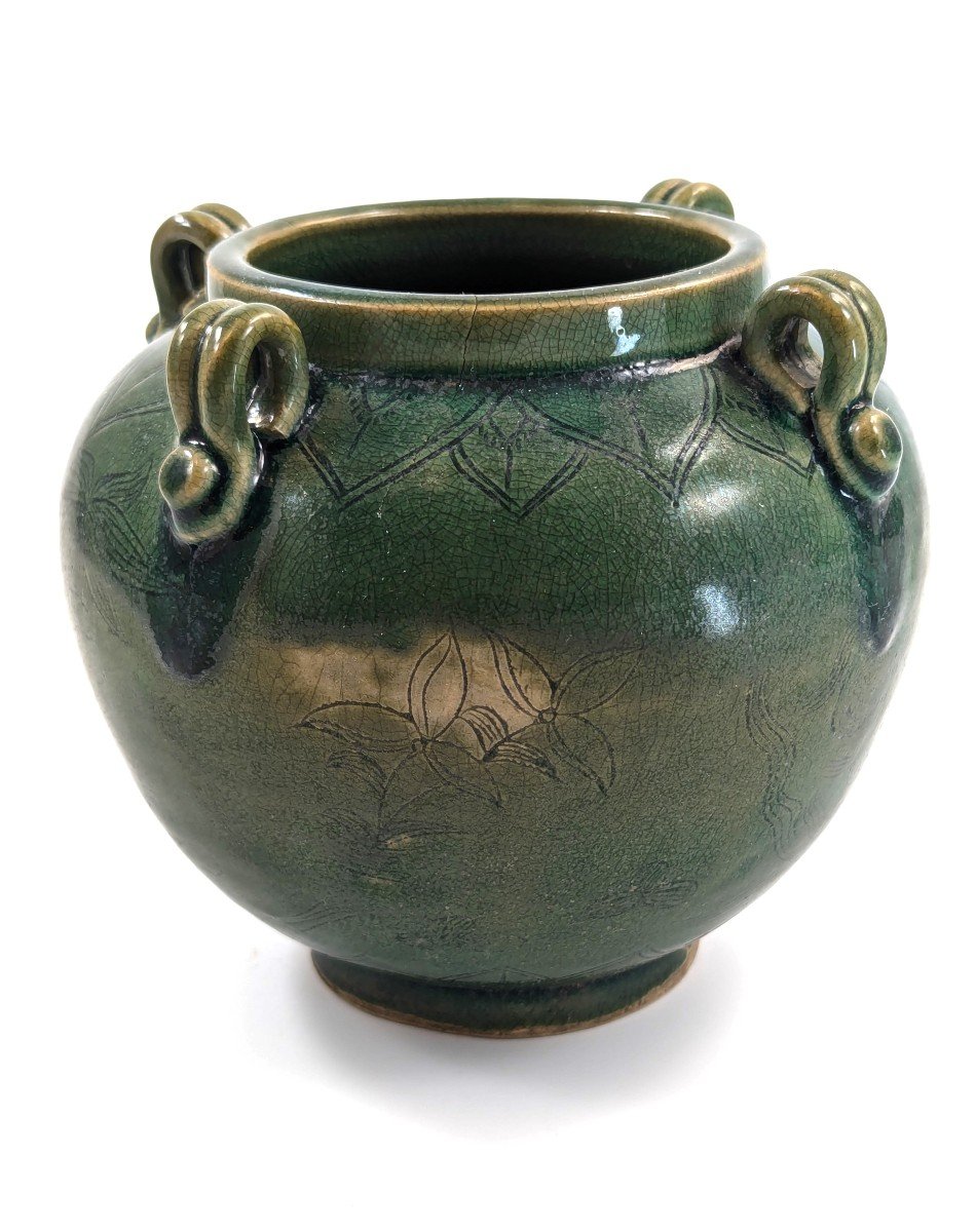 Antique Chinese Green Celadon Jar, Song Dynasty.-photo-2