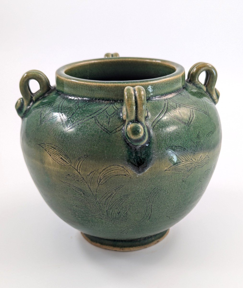 Antique Chinese Green Celadon Jar, Song Dynasty.-photo-4