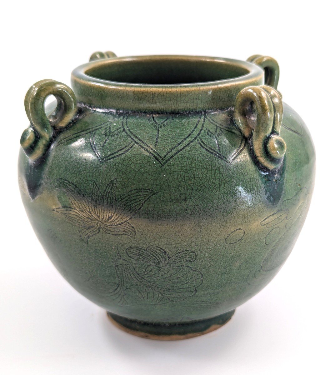 Antique Chinese Green Celadon Jar, Song Dynasty.-photo-1