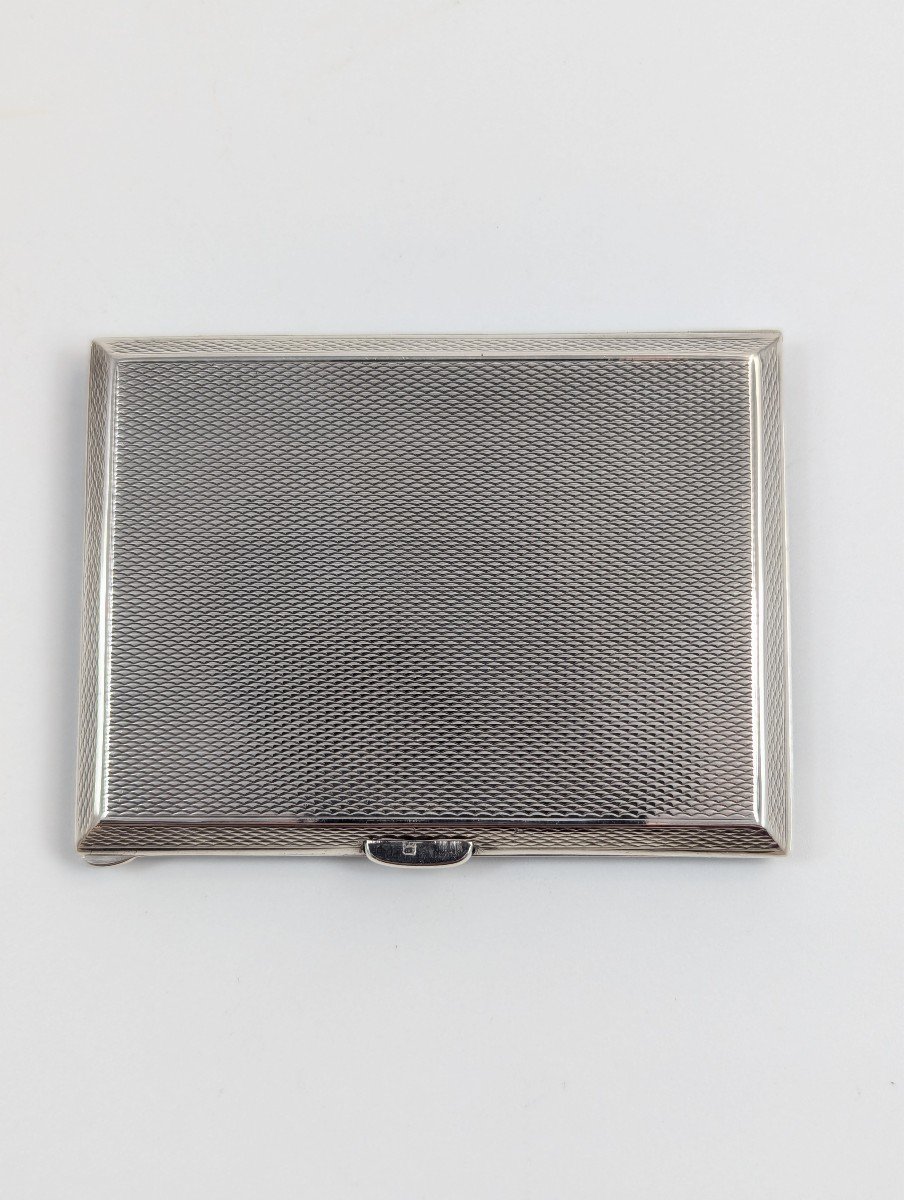 Sterling Silver Black Enamel Cigarette Case, London, 1932.-photo-2