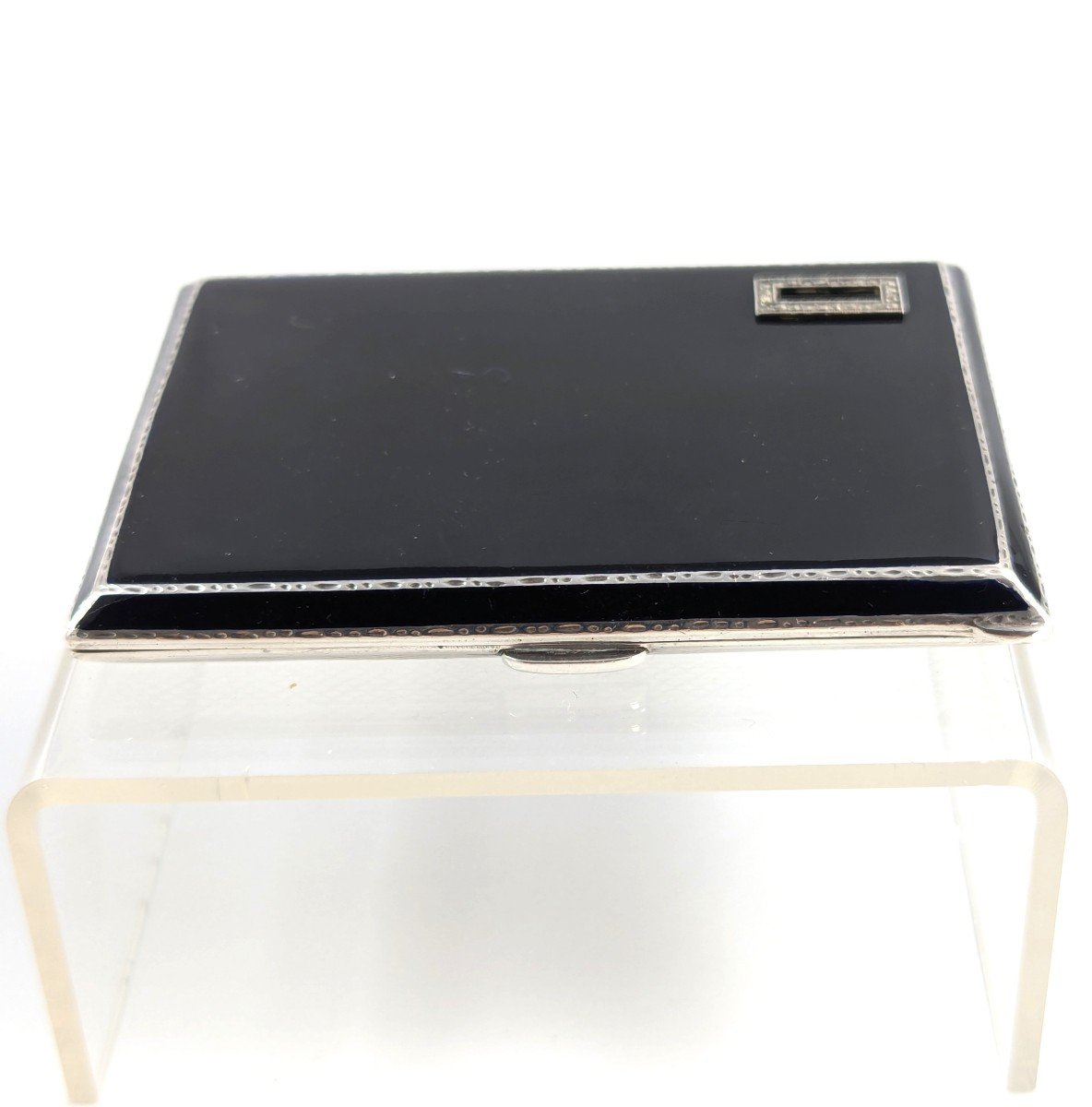 Sterling Silver Black Enamel Cigarette Case, London, 1932.-photo-1