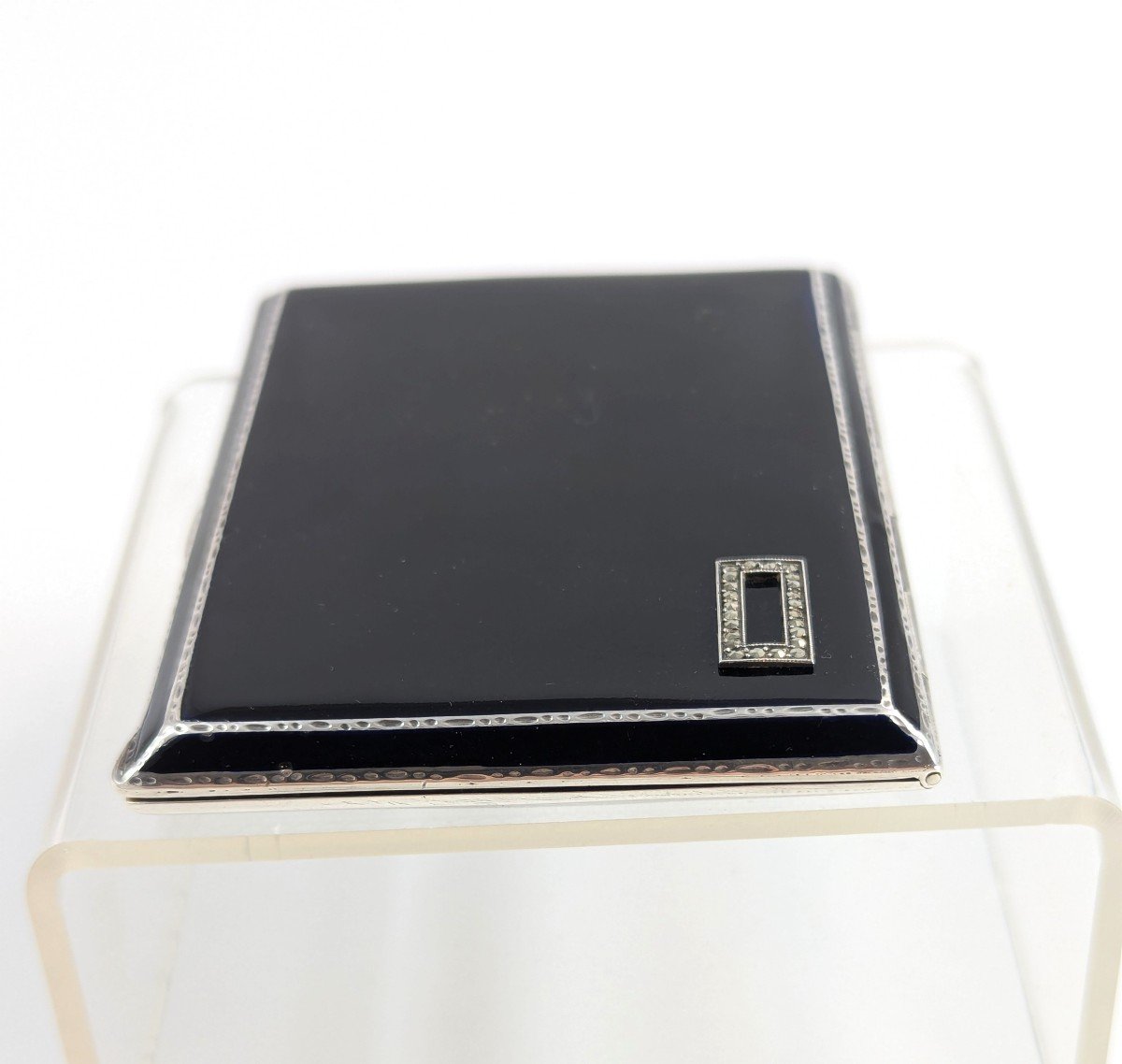 Sterling Silver Black Enamel Cigarette Case, London, 1932.-photo-2