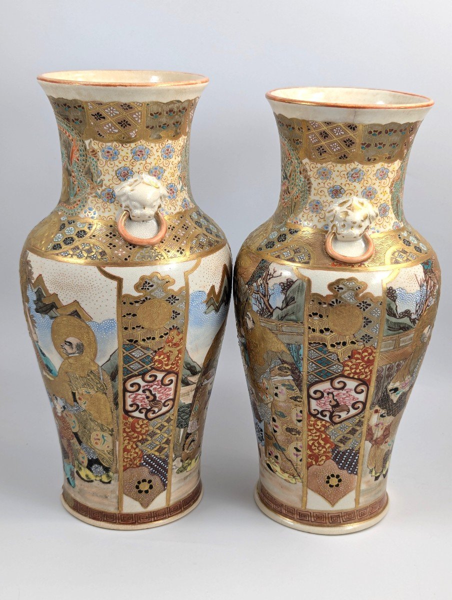 Vases Satsuma, Kyoto, Atelier Nishida (西田造), Vers 1890-photo-1