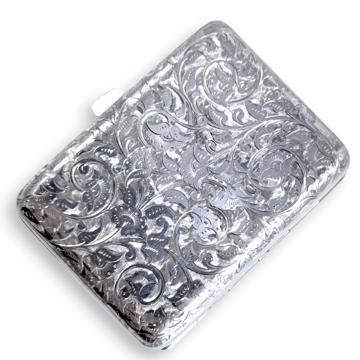 Ancienne Boîte à Cigarettes Anglaise en Argent Massif et Vermeil, William Hair Haseler, 1899-photo-2
