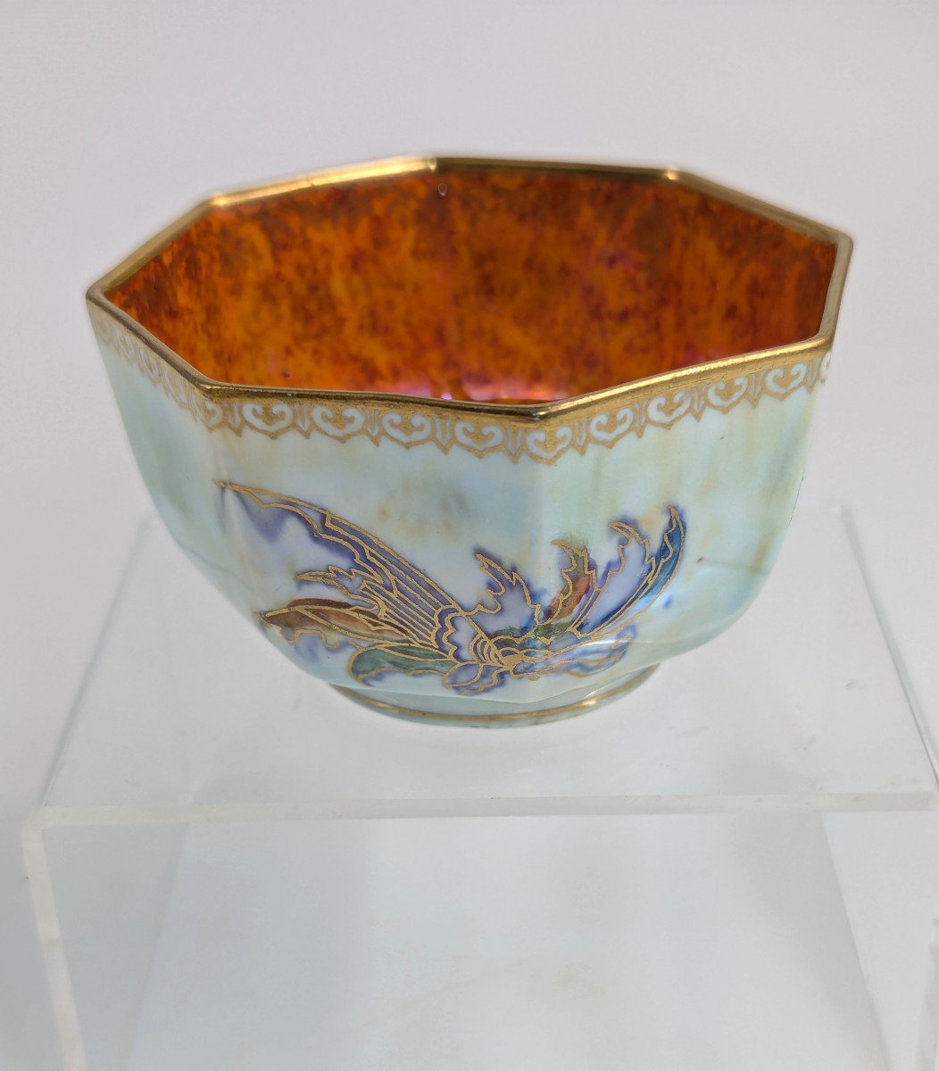 Daisy Makeig-jones Lustre Octagonal  Butterfly Bowl , Wedgwood, C. 1914 -photo-3