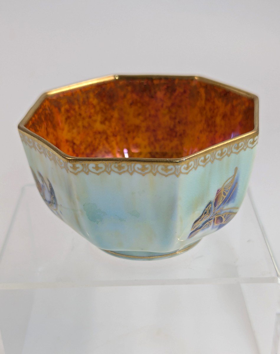 Daisy Makeig-jones Lustre Octagonal  Butterfly Bowl , Wedgwood, C. 1914 -photo-4