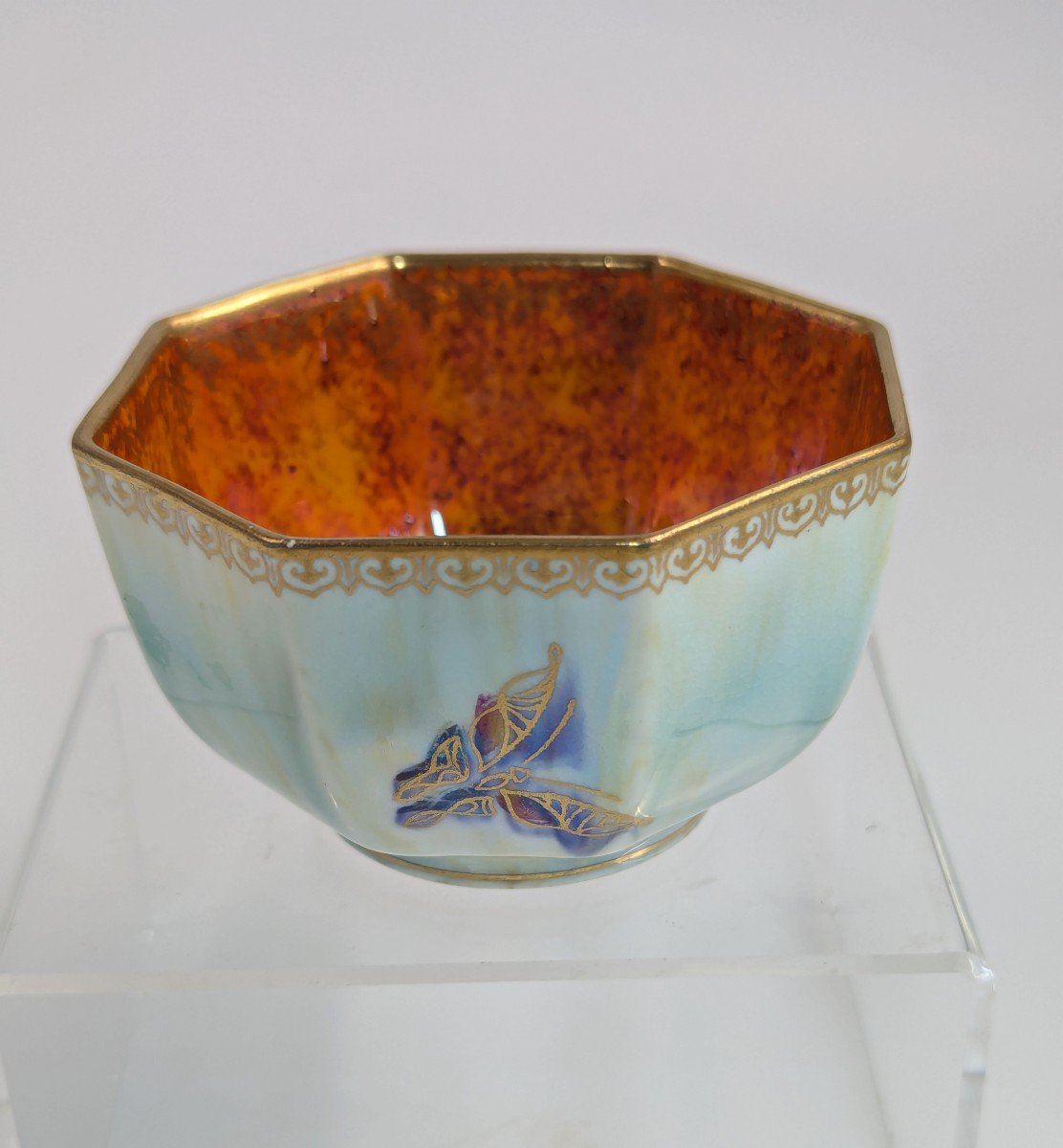 Daisy Makeig-jones Lustre Octagonal  Butterfly Bowl , Wedgwood, C. 1914 -photo-1