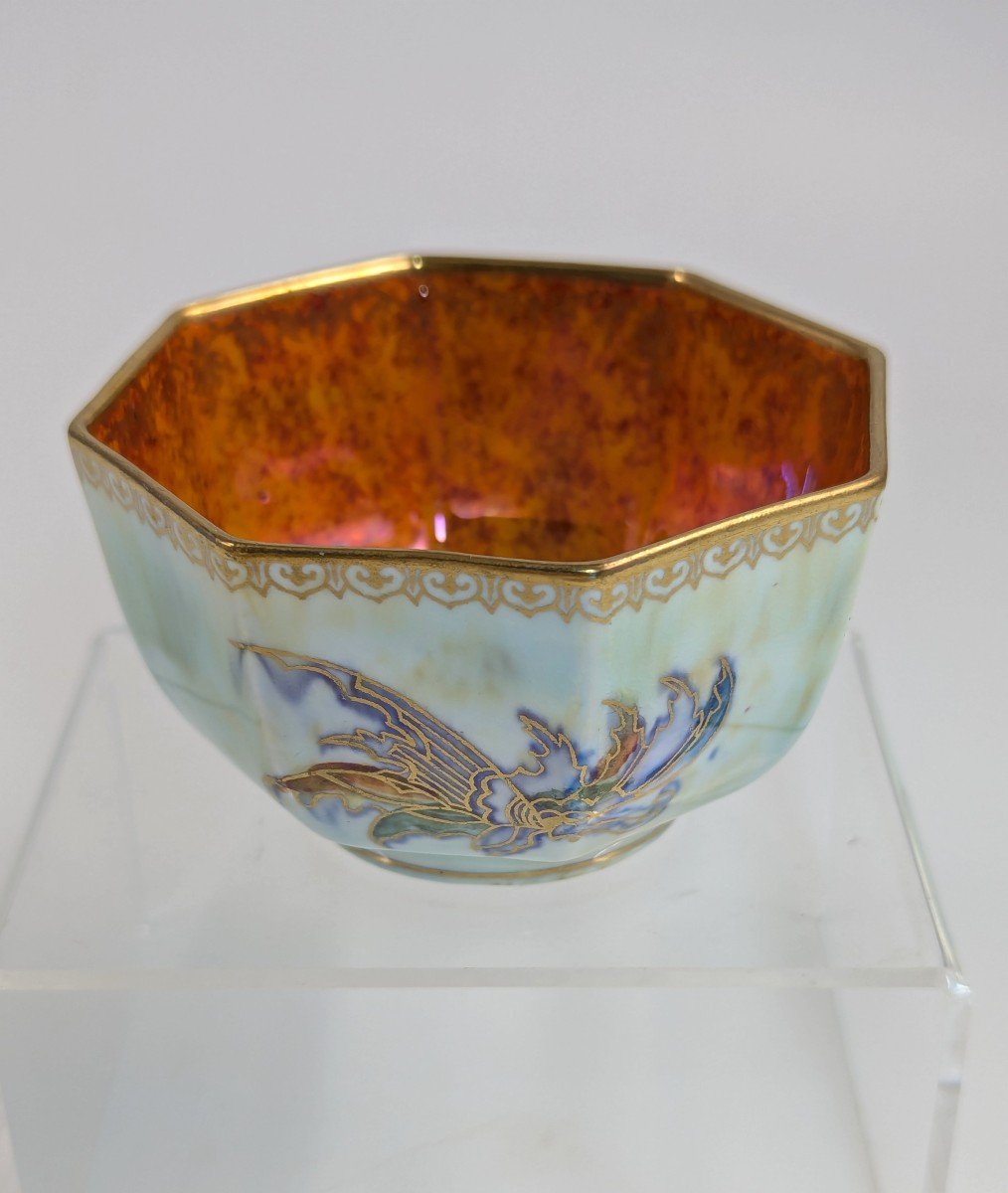 Daisy Makeig-jones Lustre Octagonal  Butterfly Bowl , Wedgwood, C. 1914 -photo-5