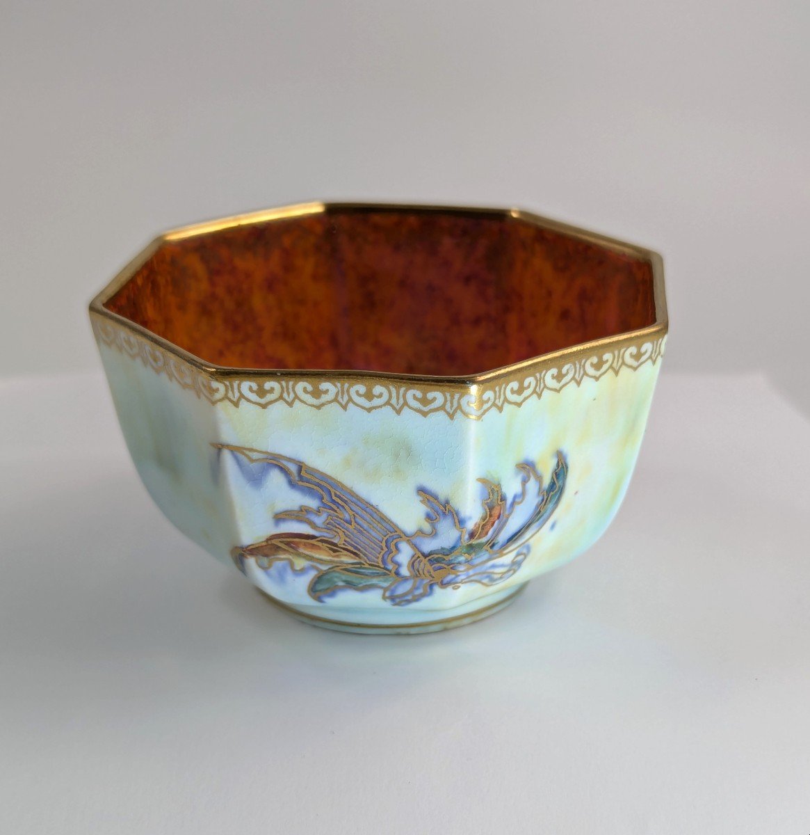 Daisy Makeig-jones Lustre Octagonal  Butterfly Bowl , Wedgwood, C. 1914 