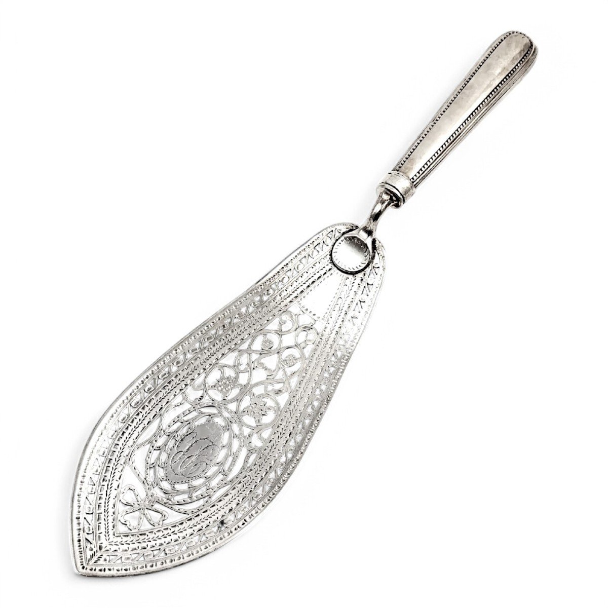 George III Sterling Silver Pierced Fish Slice Or Cake Server, Thomas Daniell 1782