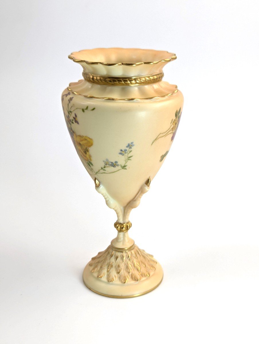 Rare Vase Royal Worcester Avec Base En Forme De Griffe d'Aigle-photo-2