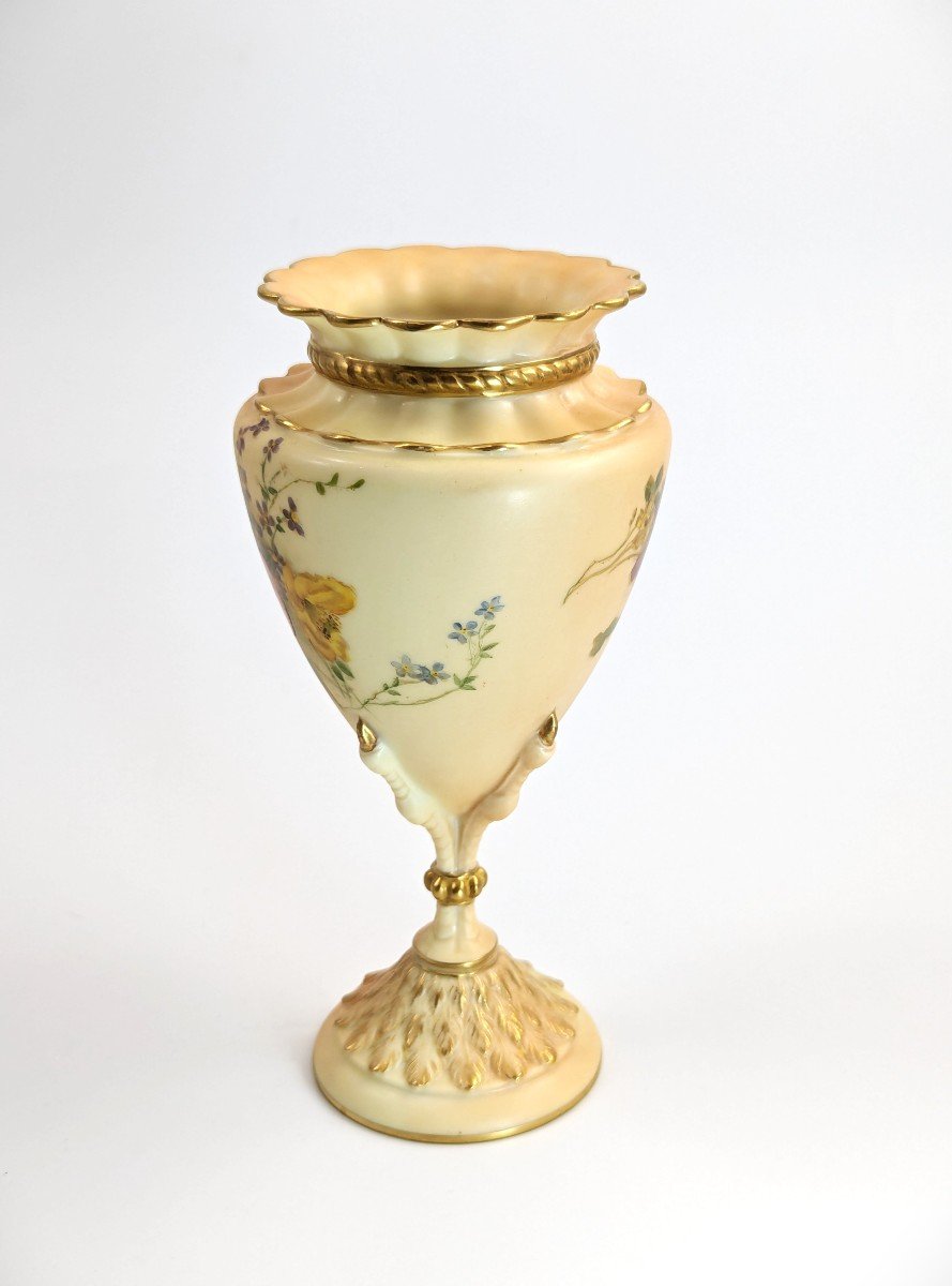 Rare Royal Worcester Vase With Eagle Claw Base-photo-3