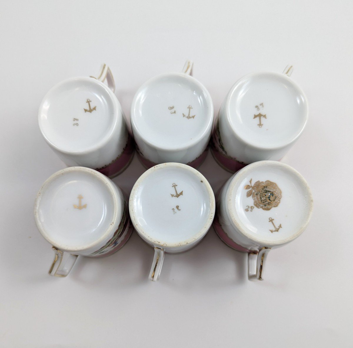 Antique Porcelain Coffee Set By Victoria Austria, C. Early 20th Century-photo-3