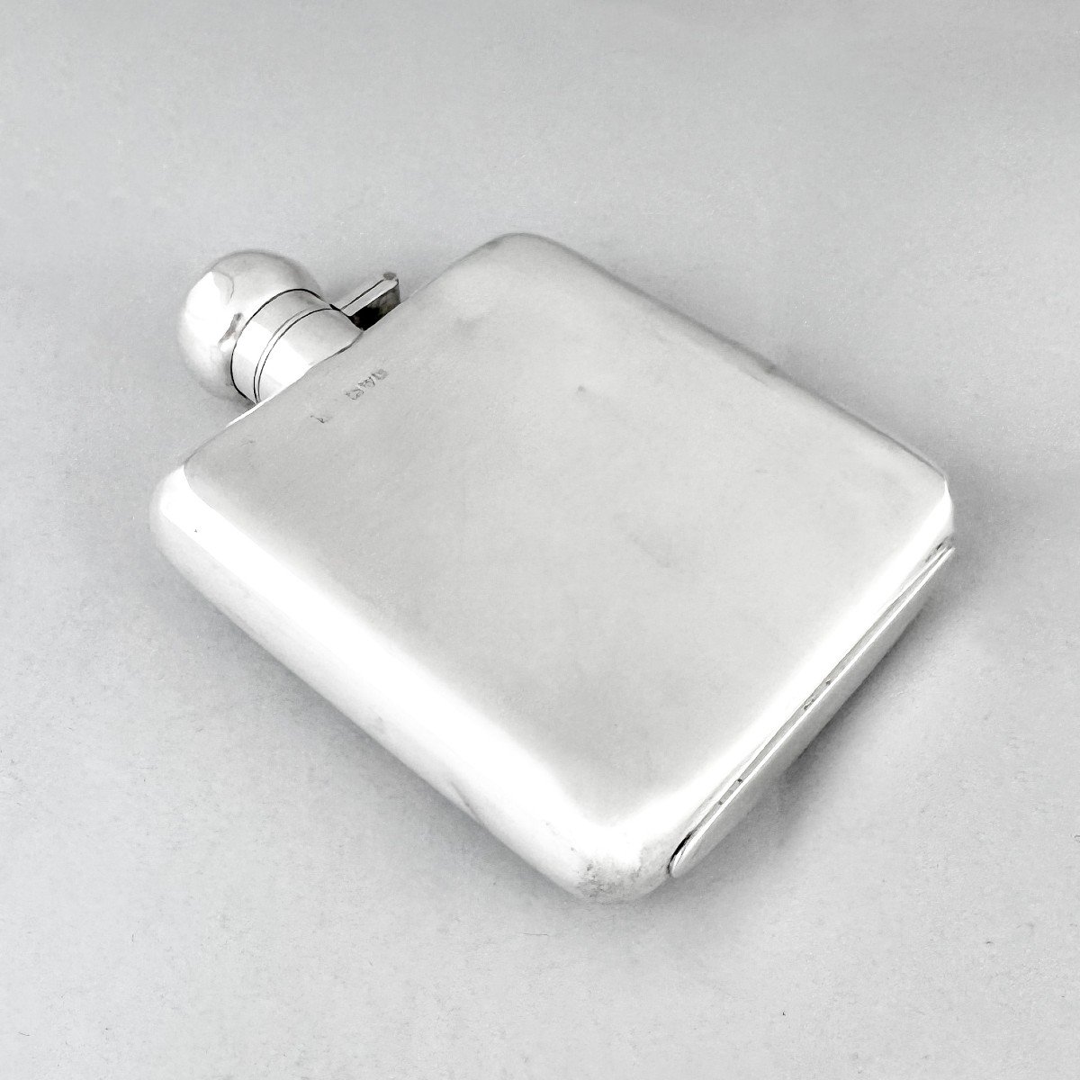 Art Deco Sterling Silver Whisky Hip Flask 150 Ml -photo-2