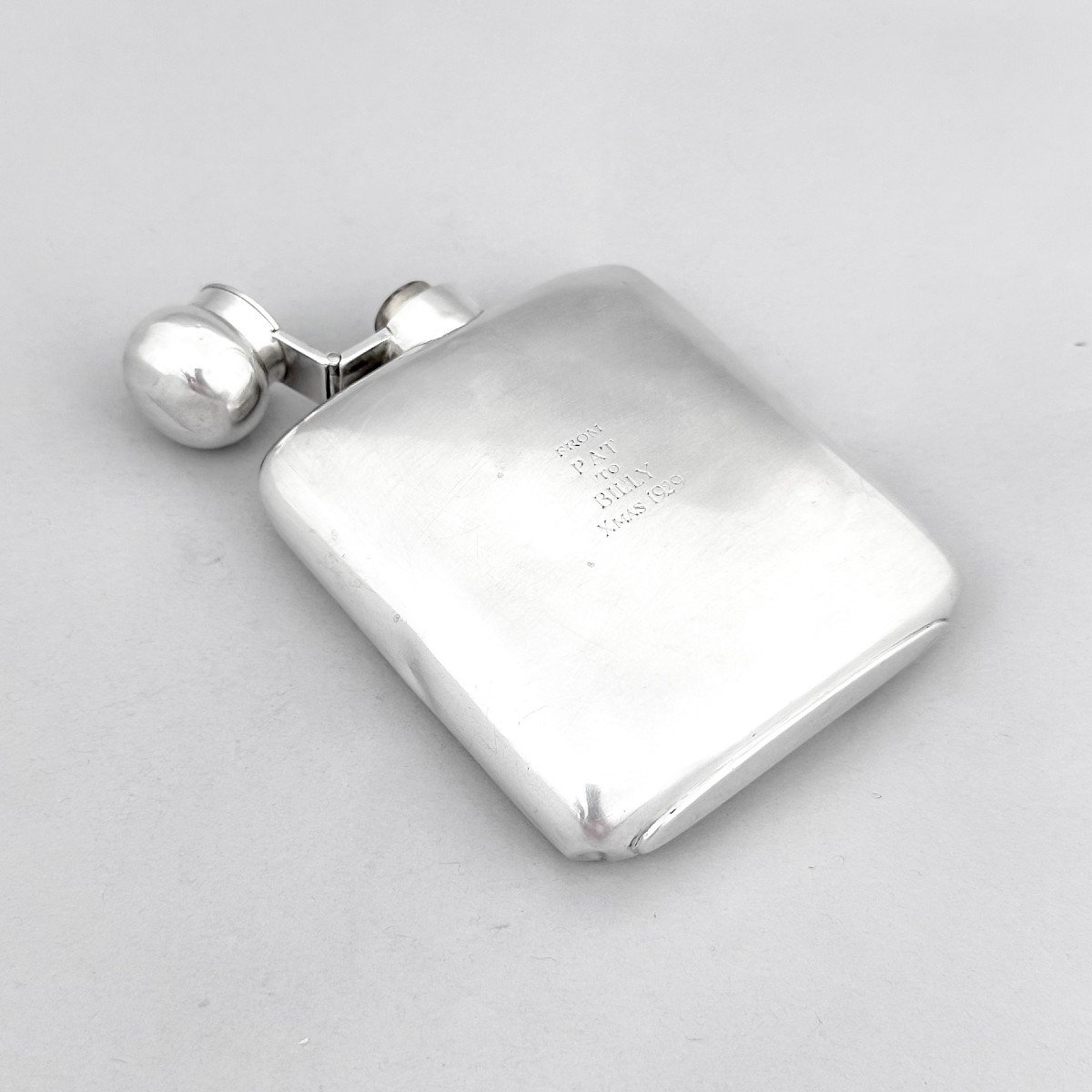 Art Deco Sterling Silver Whisky Hip Flask 150 Ml -photo-8