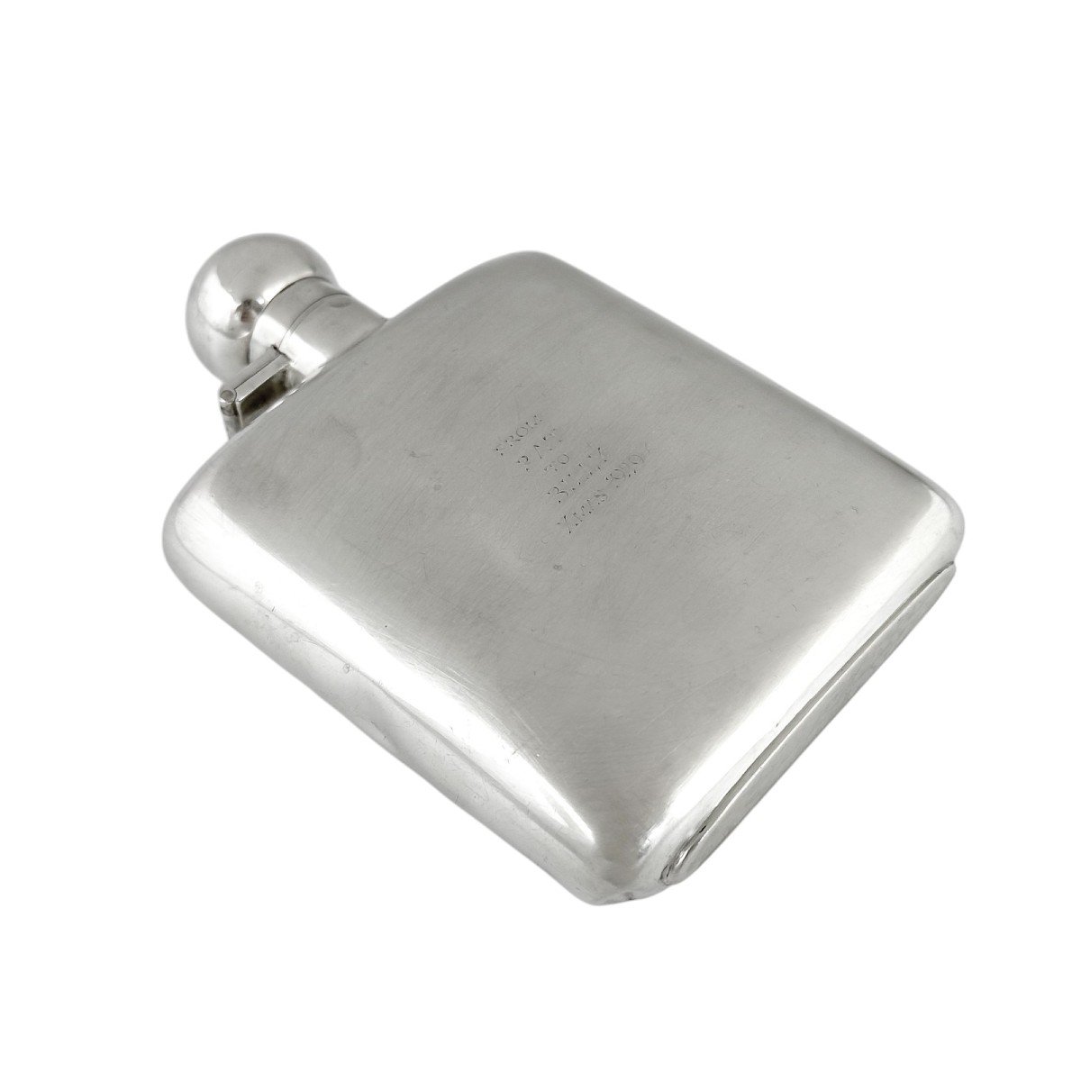 Art Deco Sterling Silver Whisky Hip Flask 150 Ml 