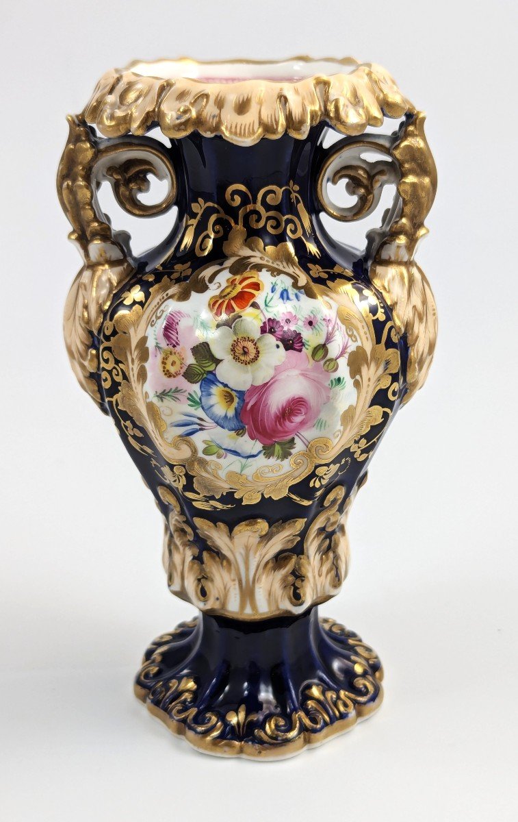 Vase Ancien En Porcelaine, Style Dresde, 19e Siècle-photo-3