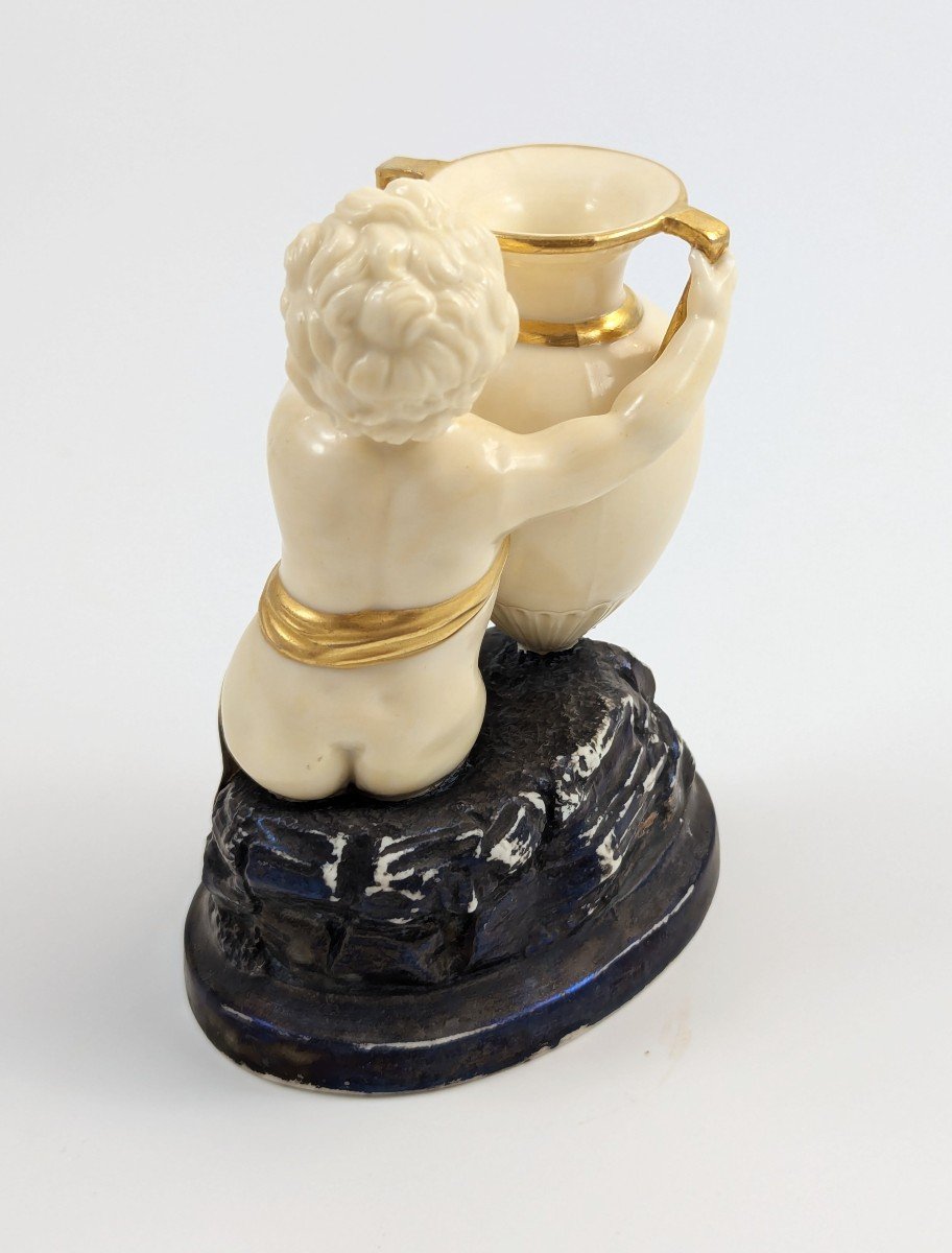 Rare Figurine Royal Worcester, Période Kerr & Binns : Enfant à l'Amphore, 1857-photo-3