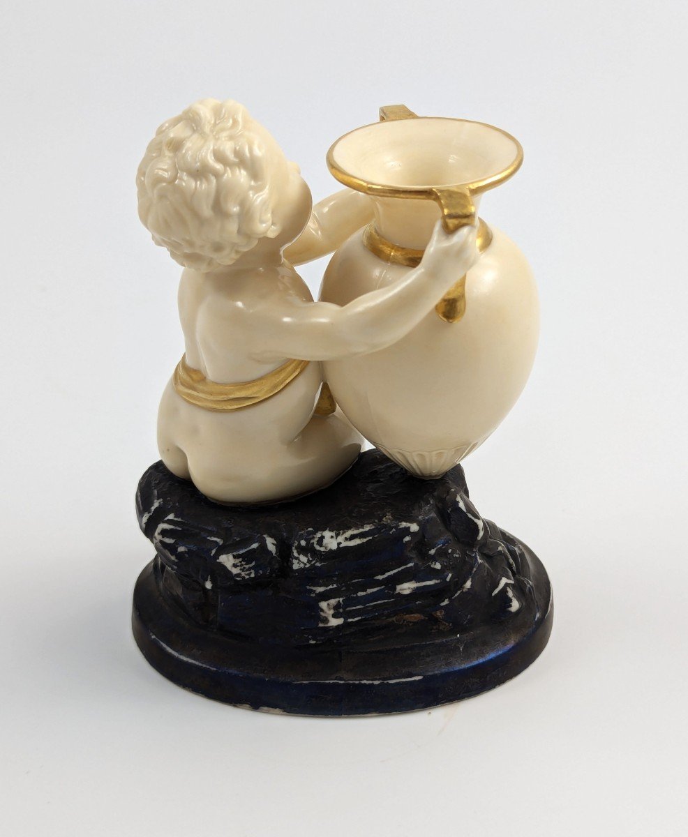 Rare Royal Worcester, Kerr & Binns Period, Figurine: Child With Amphora, 1857-photo-4