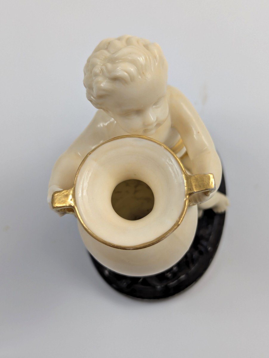 Rare Royal Worcester, Kerr & Binns Period, Figurine: Child With Amphora, 1857-photo-4