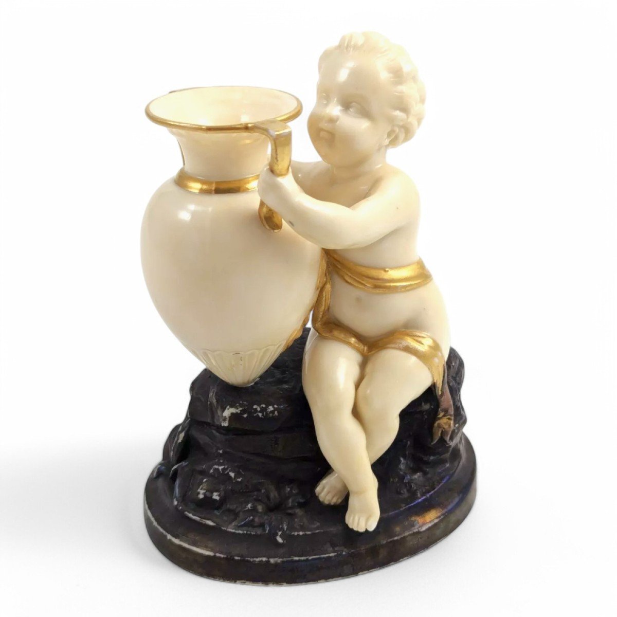 Rare Royal Worcester, Kerr & Binns Period, Figurine: Child With Amphora, 1857