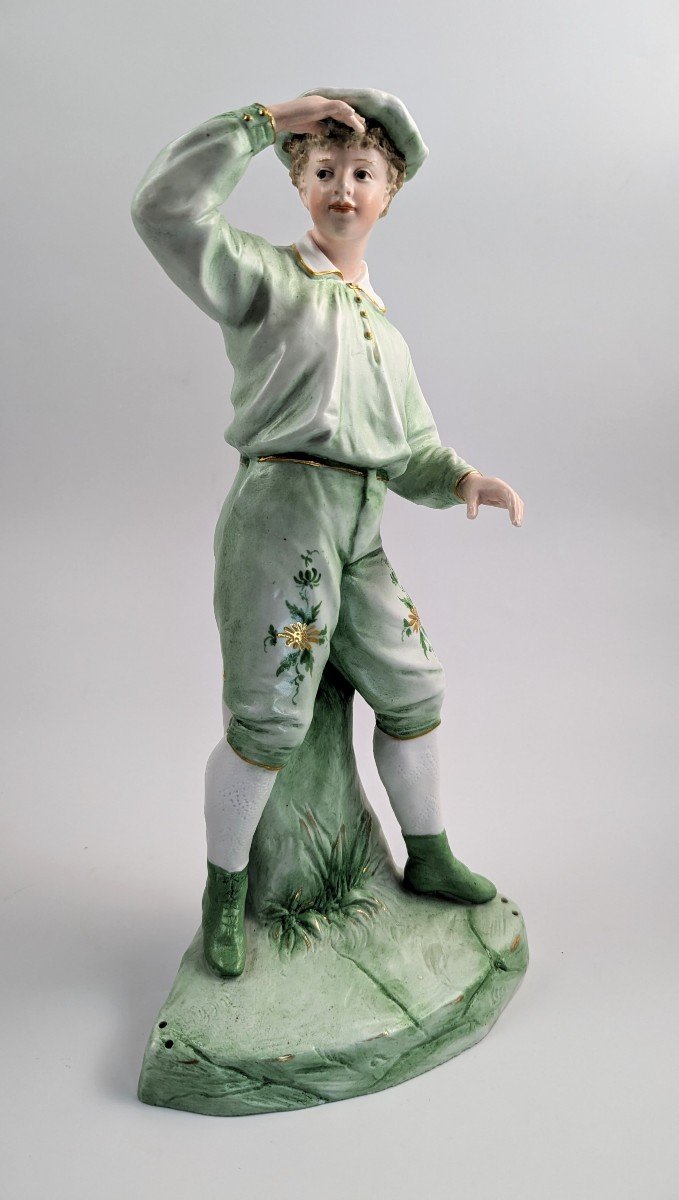 Figurine De Garçon En Porcelaine Gebrüder Heubach, Vers 1885-photo-2