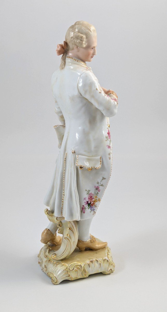 Christian Nonne Of Geisshübel, Antique Porcelain Figure Of A Nobleman, 19th Century-photo-2