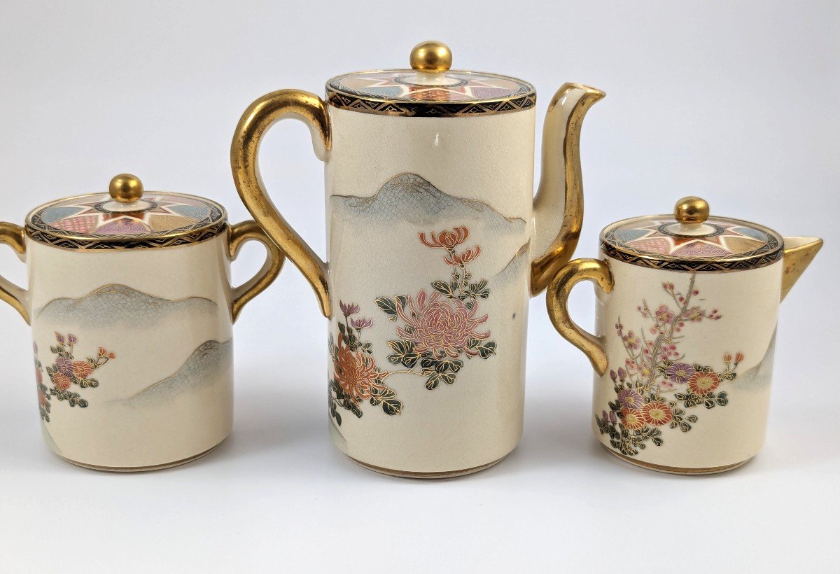 Satsuma, Earthenware Tea Set, Japan, C. 1890-photo-3