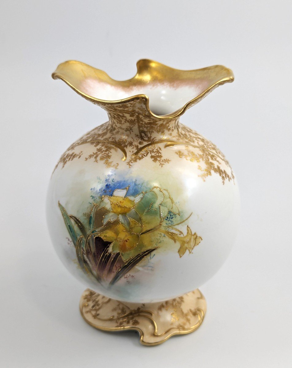  Vase Doulton Burslem, Peint à La Main, Rare, 1891-photo-4