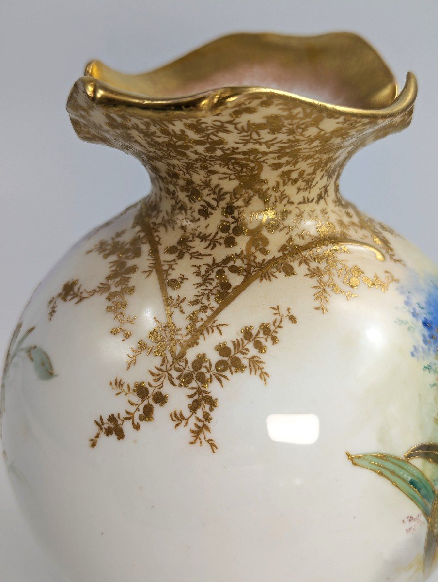  Vase Doulton Burslem, Peint à La Main, Rare, 1891-photo-6