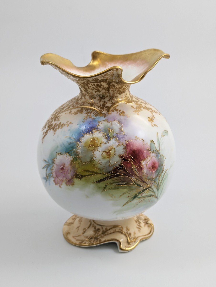  Vase Doulton Burslem, Peint à La Main, Rare, 1891